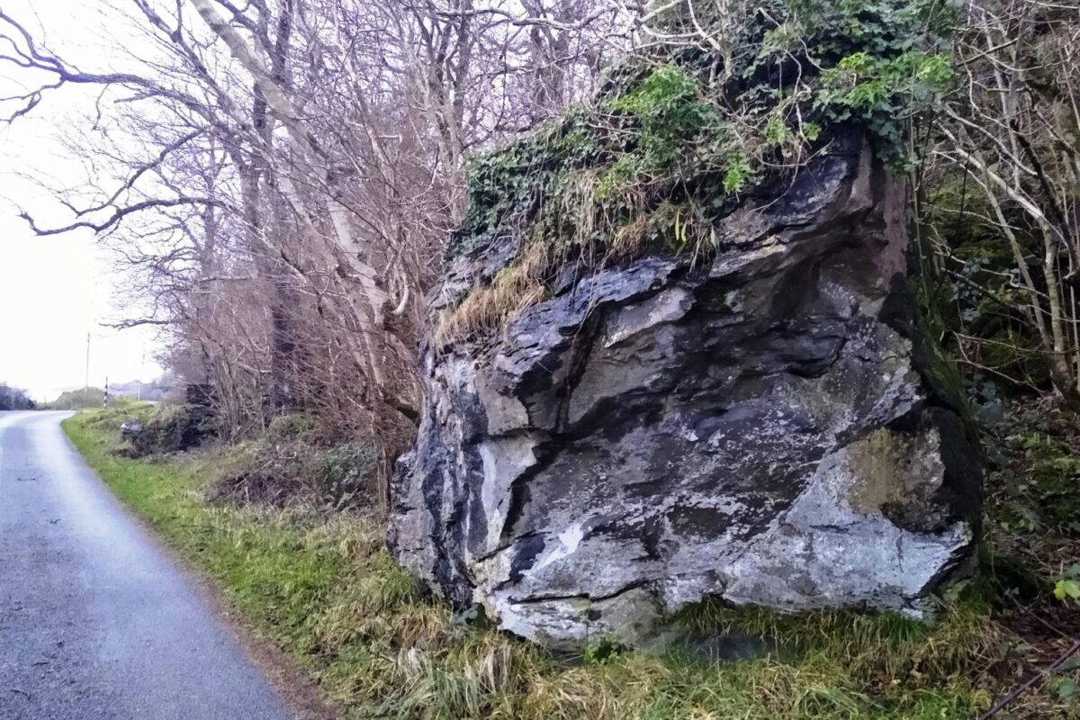 Haunted boulder on the road to Ferry